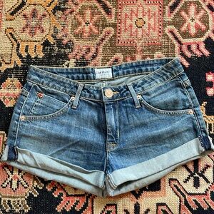 Hudson Hampton Cuffed Jean Short Denim 25 XS 0 2 Classic Stretchy Jeans
